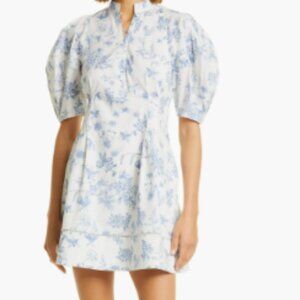 Club Monaco Floral Puff Sleeve Minidress